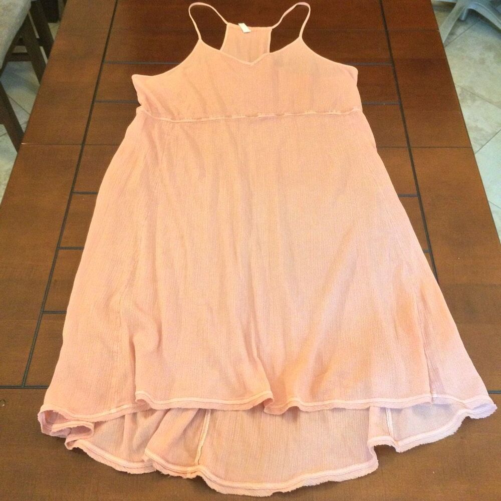 Anthropologie Daily Practice gauze midi dress peach 3x